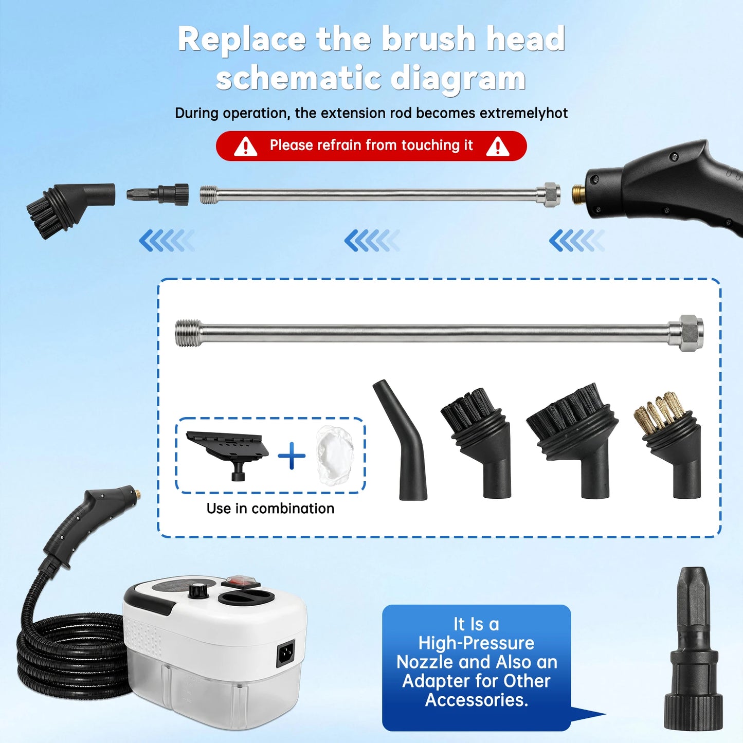 2500W 110V High Temperature Steam Cleaner Handheld