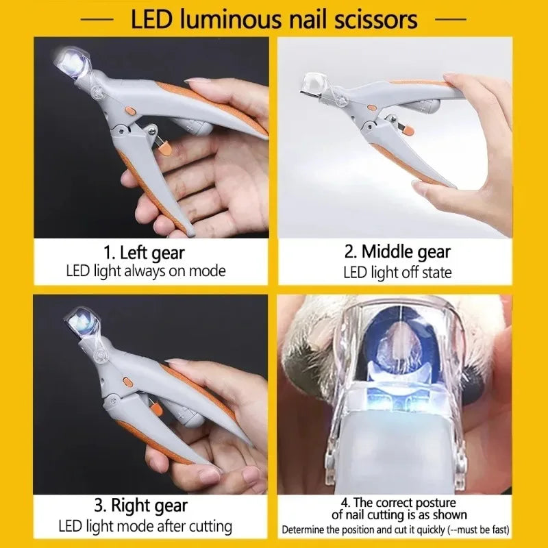 LED Light Pet Nail Clipper For Dogs And Cats