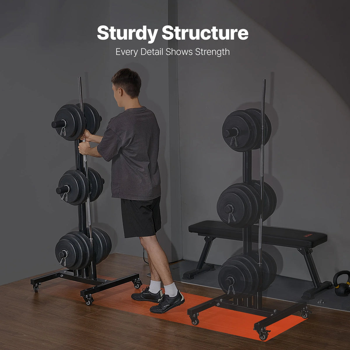VEVOR Weight Plate Rack With Wheels For Home Gyms