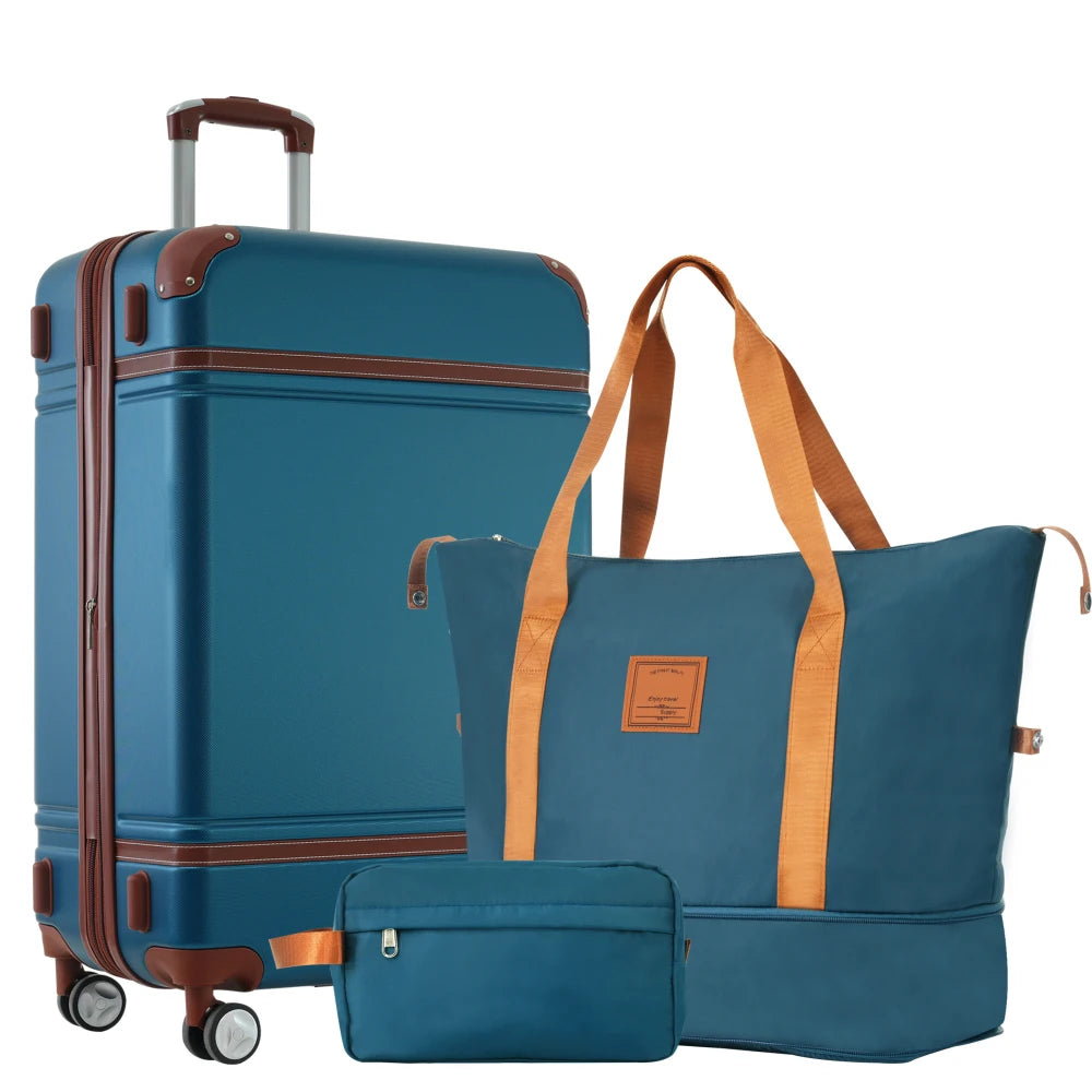Lightweight ABS Luggage Set With Spinner Wheels And TSA Lock