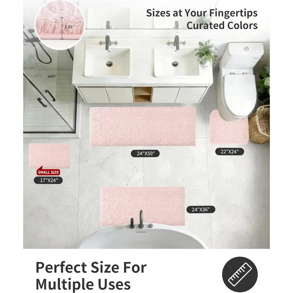 Non Slip Soft Plush Microfiber Bath Rug For Bathroom Floor