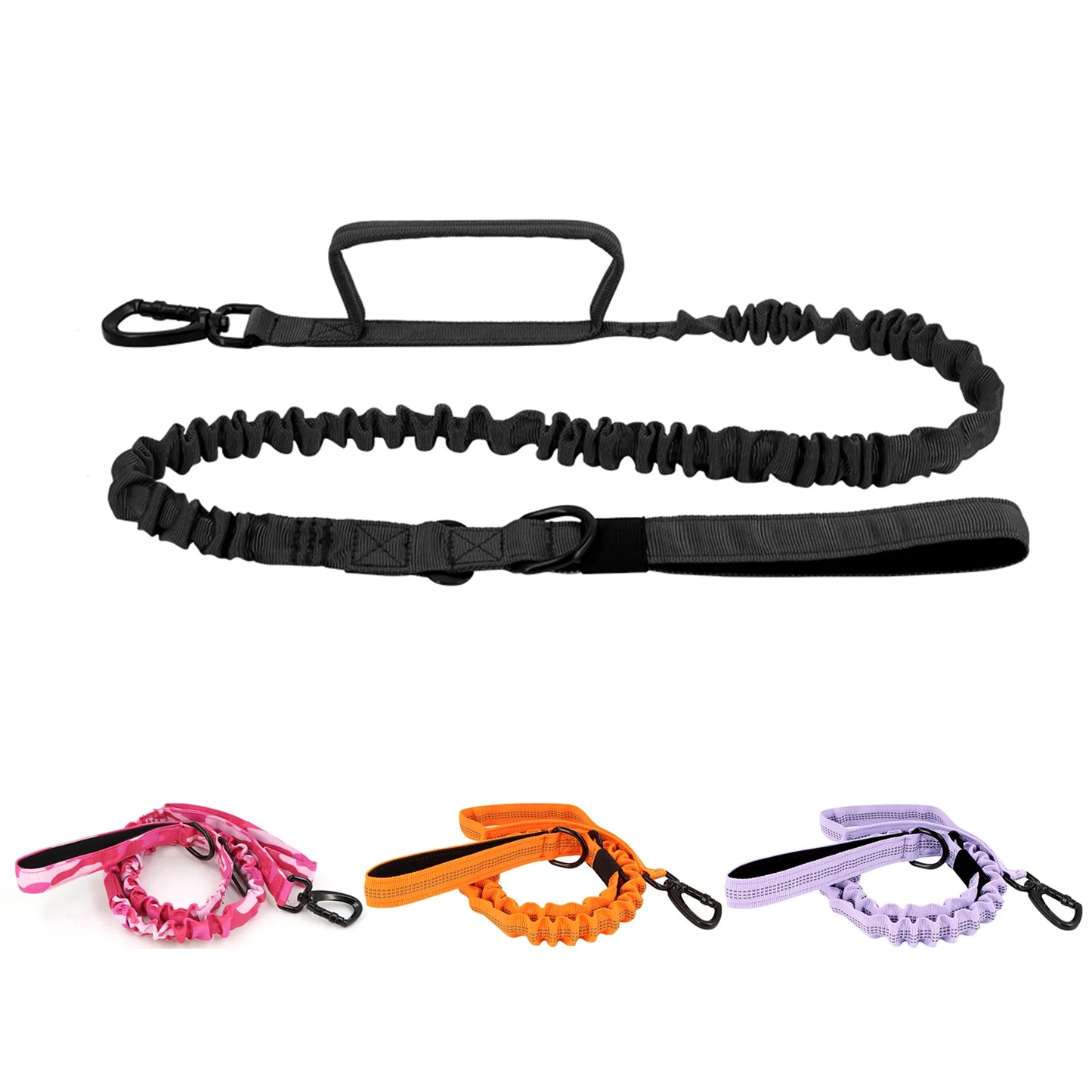 Military Dog Leash With Elastic Rope And Quick Release
