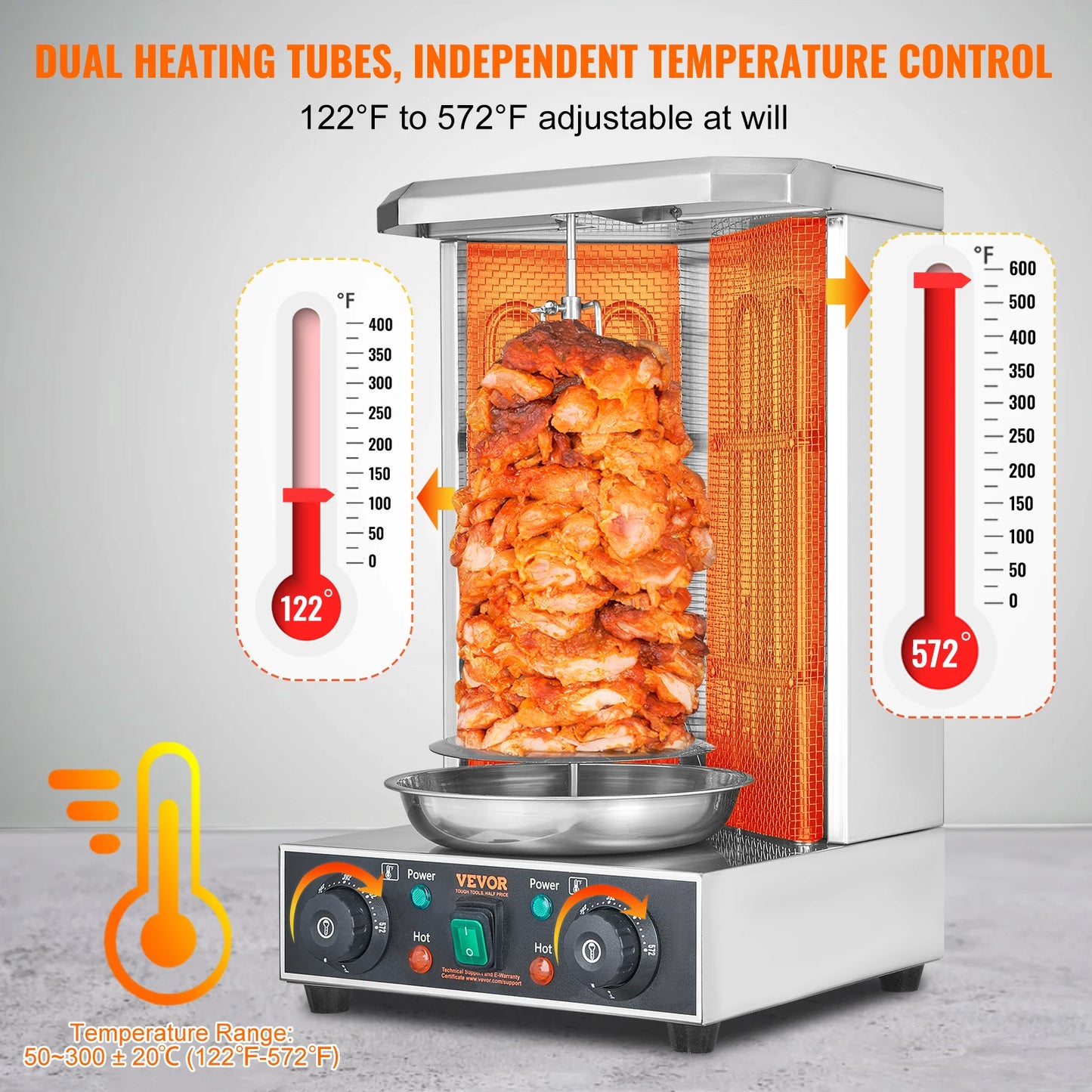 SucceBuy Shawarma Grill Machine Electric Vertical Rotisserie