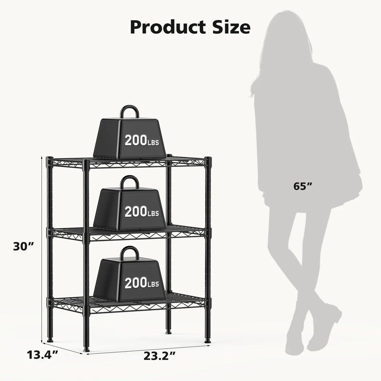 JHK Heavy Duty Metal Wire Storage Shelves Adjustable