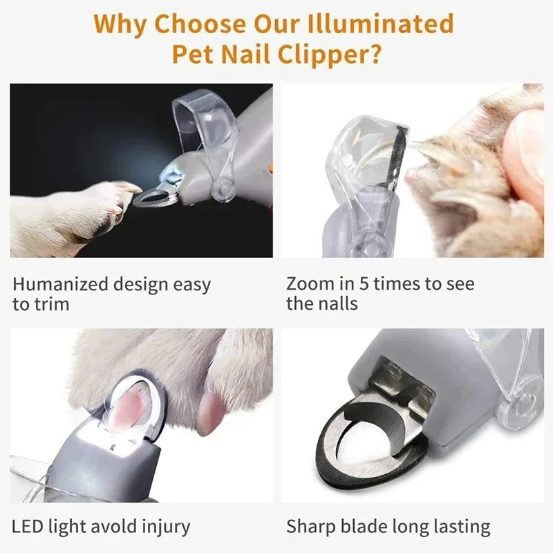 LED Light Pet Nail Clipper For Dogs And Cats