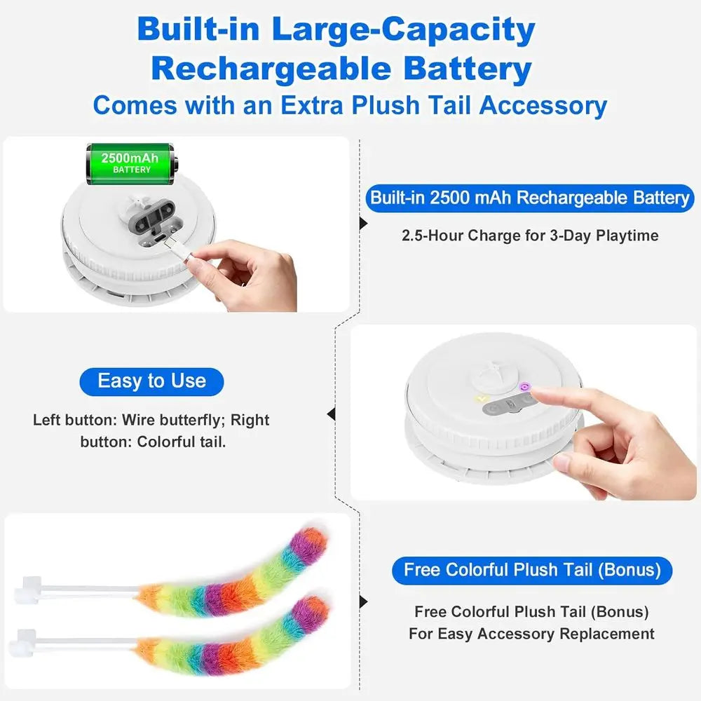 Rechargeable Dual Motion Interactive Cat Toy For Indoor Cats