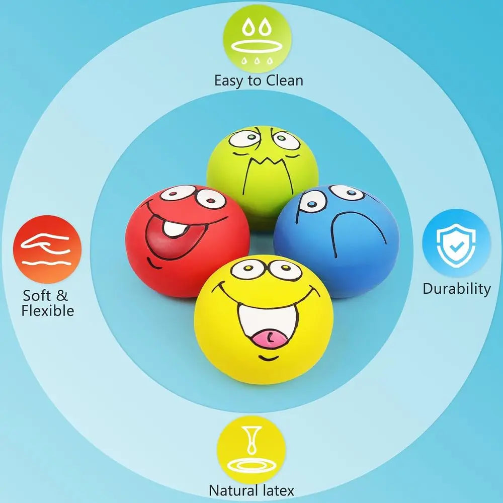 Four Pack Squeaky Dog Ball Toys For Puppies