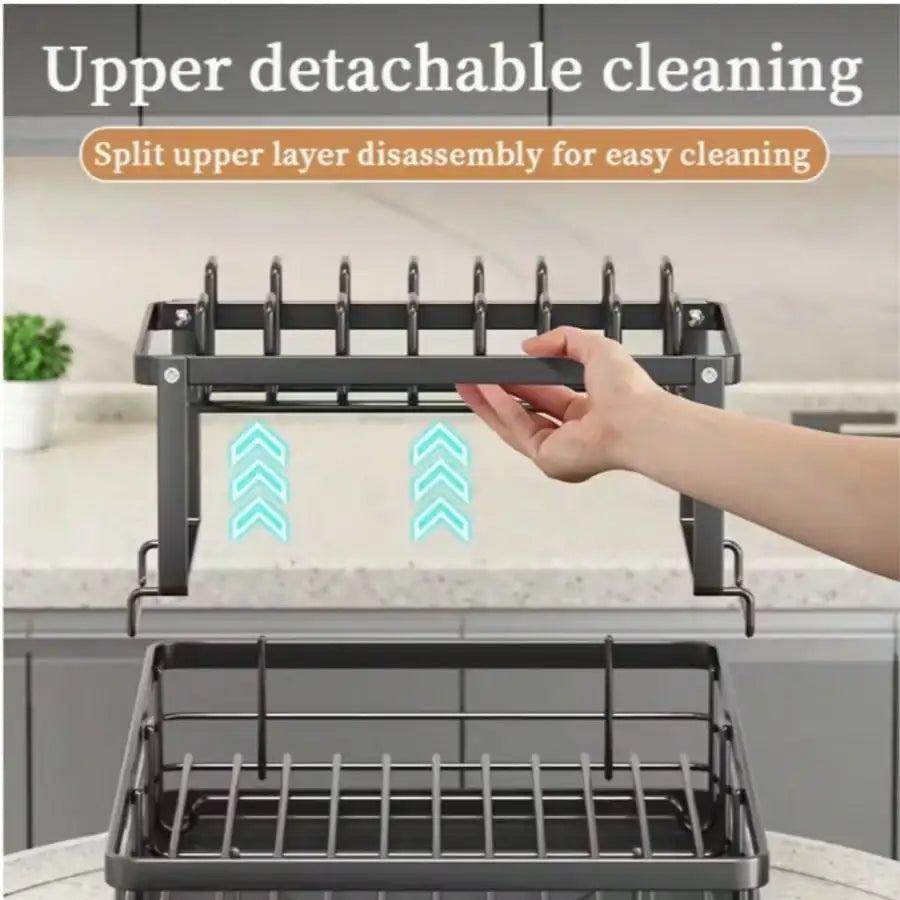 Carbon Steel Double Layer Cutlery Drain Rack