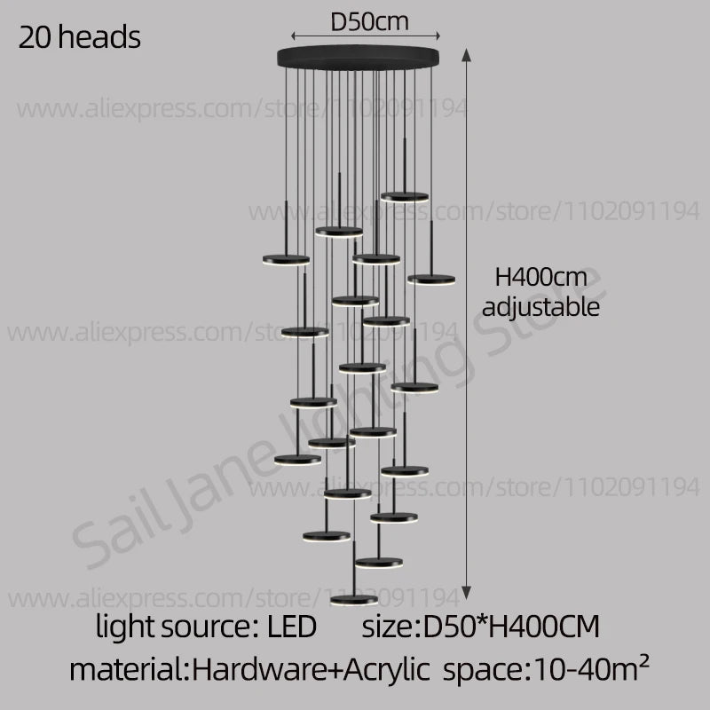 CAMPEGGI LED Circular Chandelier For Living Room