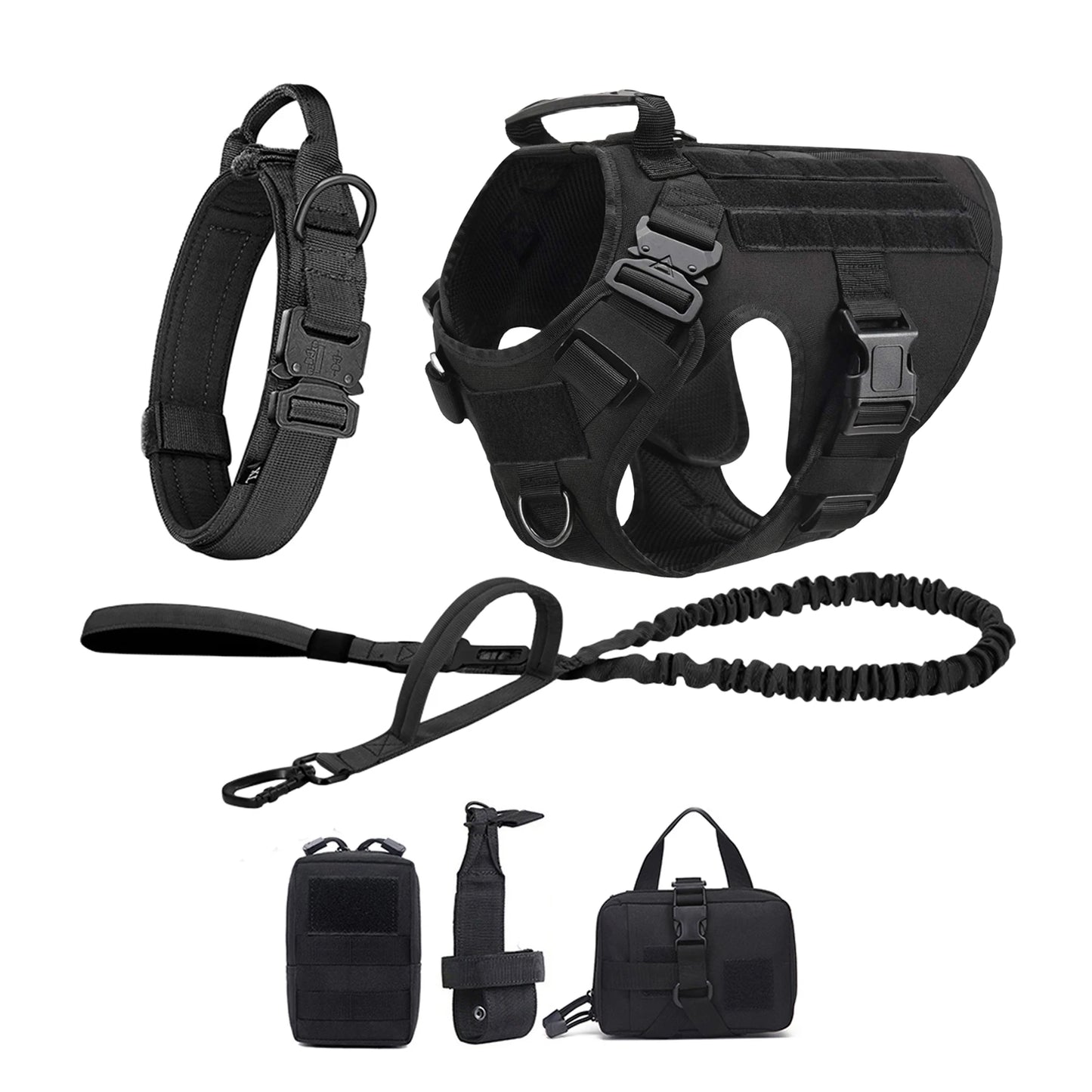 Shandong Nylon Tactical Dog Harness With Molle Pouches