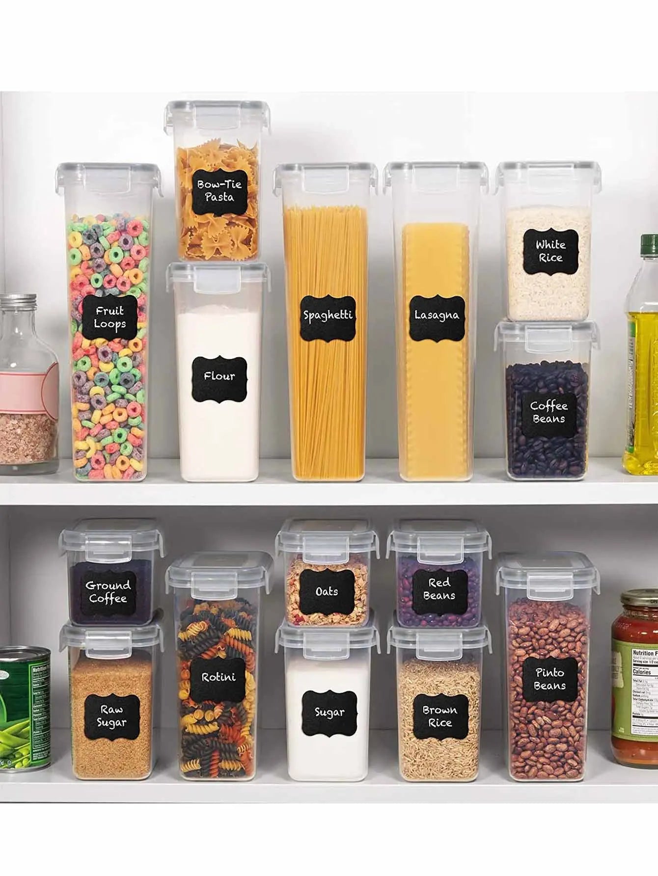 24-Piece Airtight Food Storage Containers With Labels