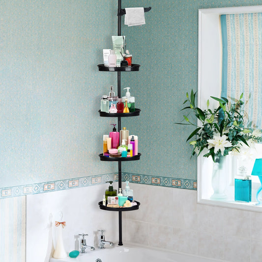 HiMISS Corner Shower Caddy With Tension Pole 4 Tier
