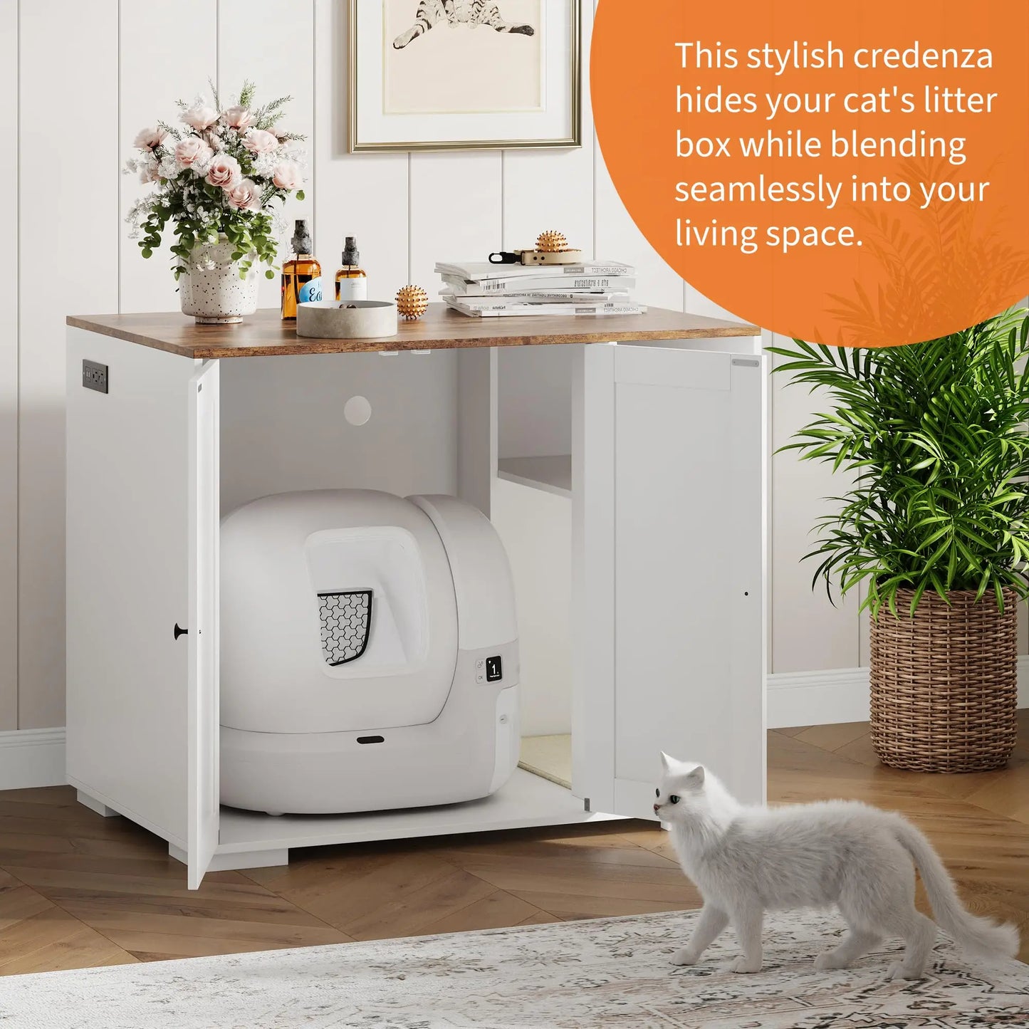 HiMISS Cat Litter Enclosure For Litter Robot 3 And 4