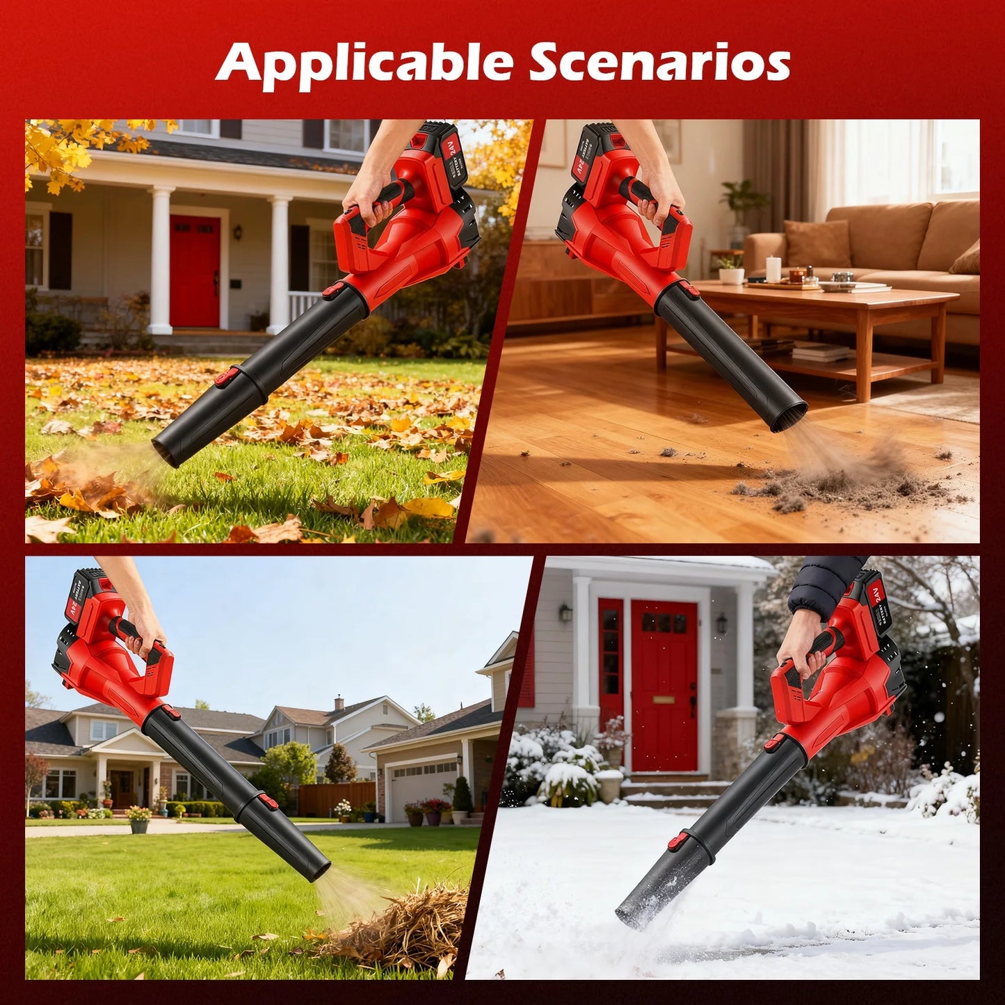 21V Cordless Leaf Blower 680 CFM Brushless 6 Speed