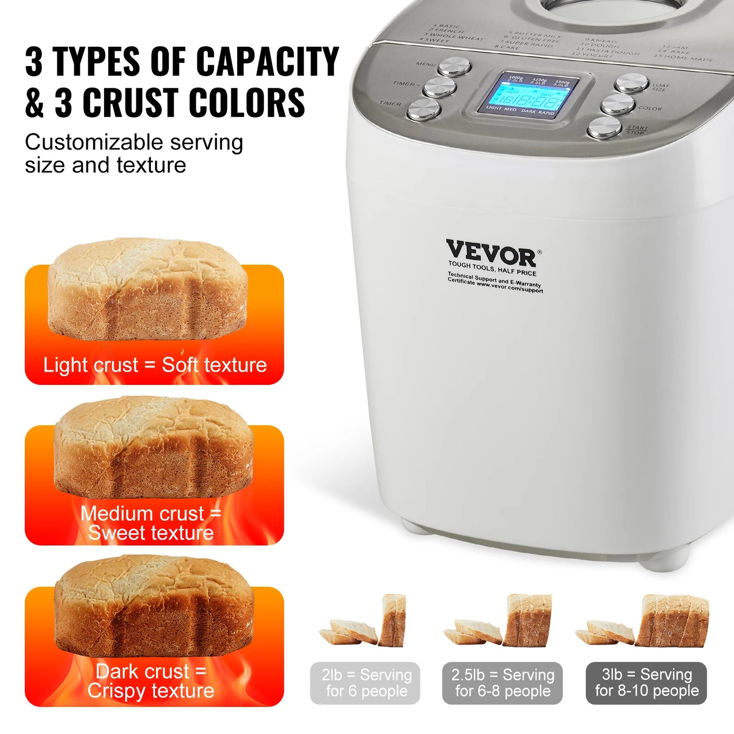 SucceBuy Bread Maker 15 In 1 Gluten Free Setting