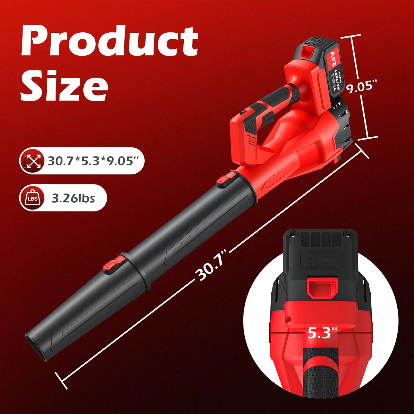21V Cordless Leaf Blower 680 CFM Brushless 6 Speed