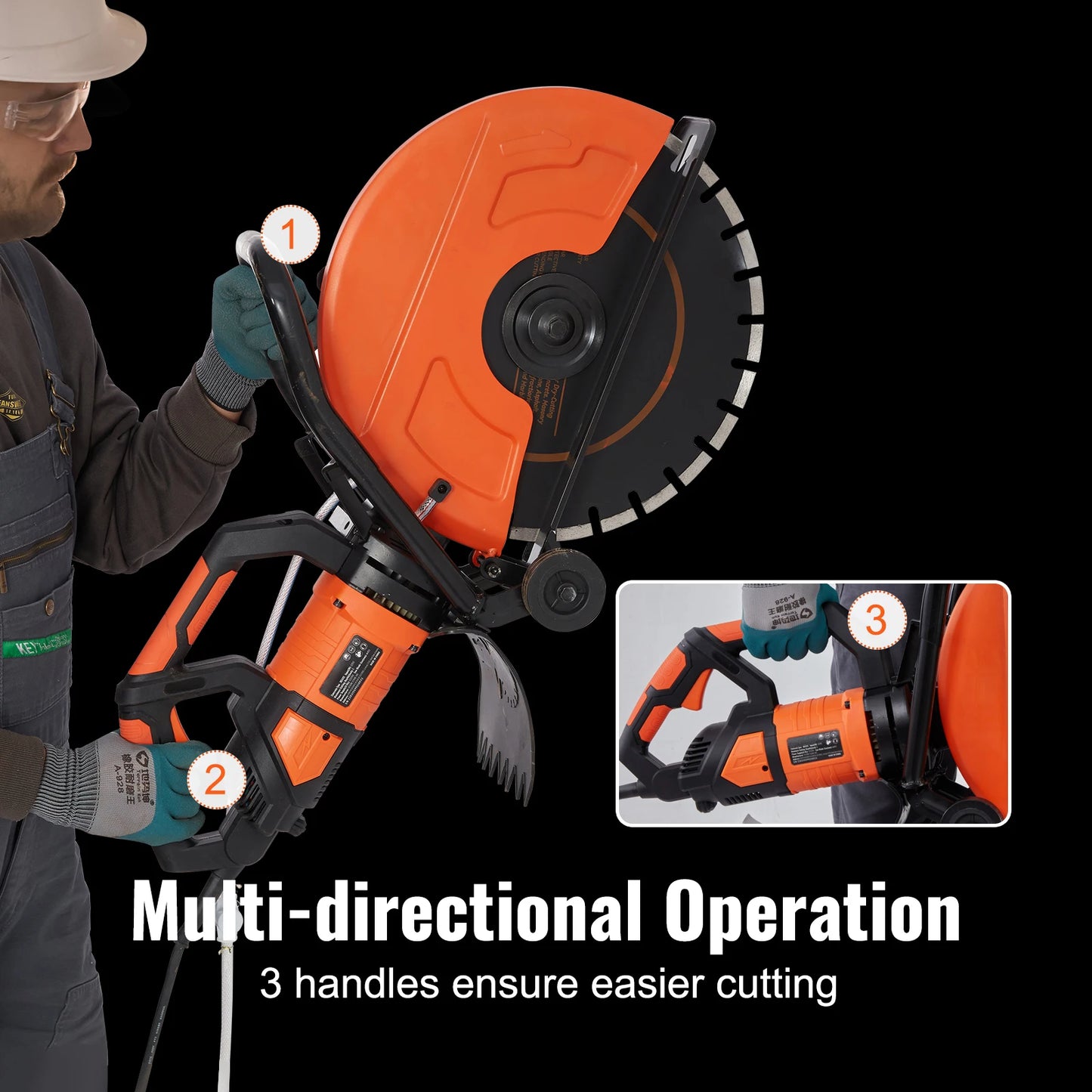 Electric Concrete Saw With Wet Cutting Capability