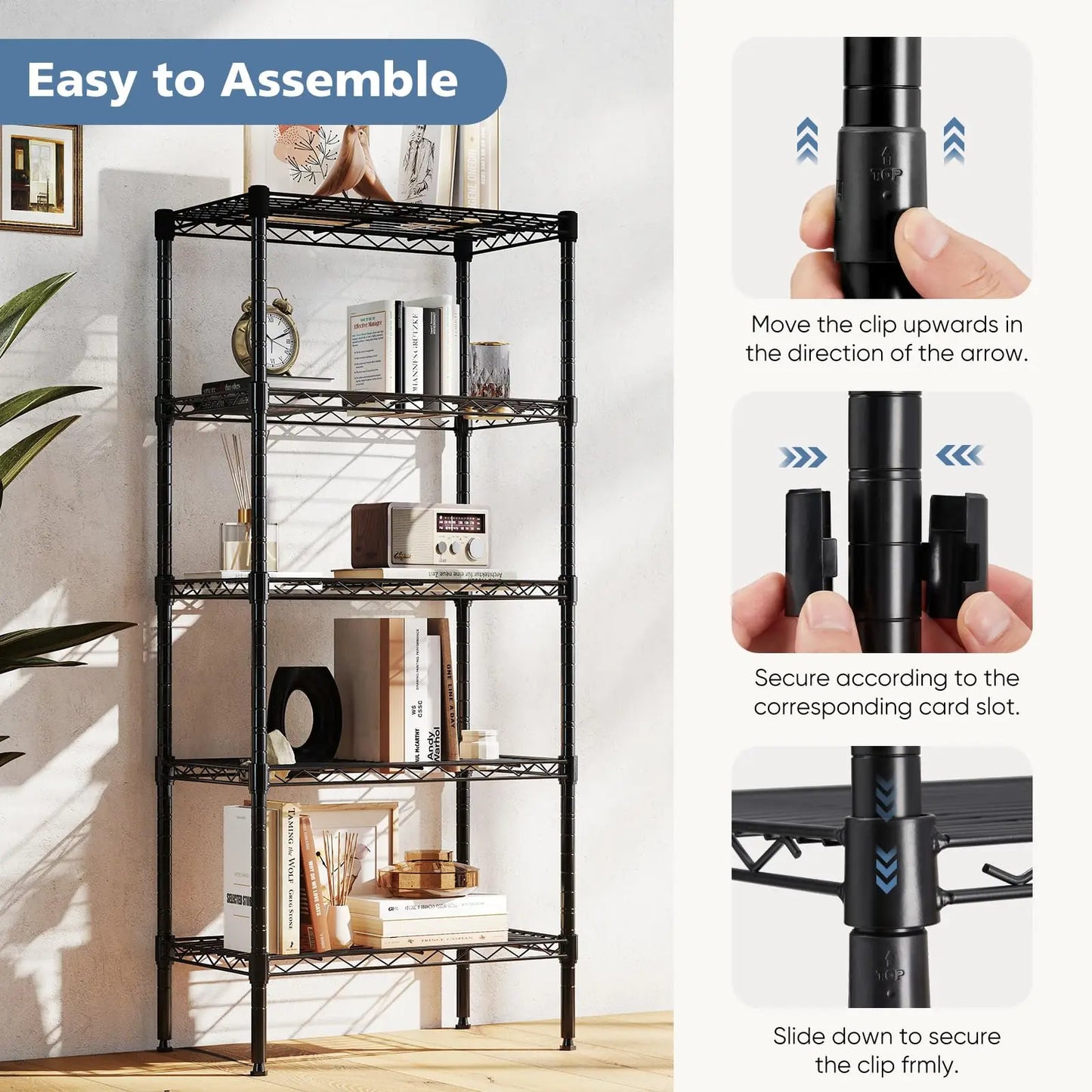 JHK Heavy Duty Metal Wire Storage Shelves Adjustable