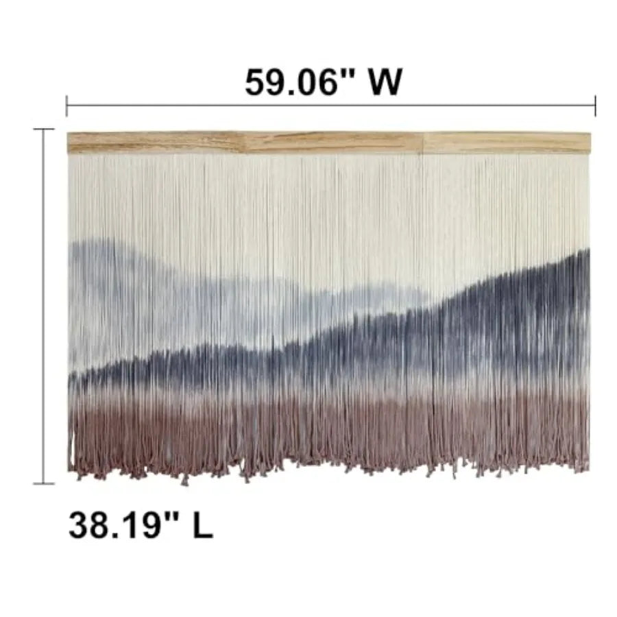 Macrame Wall Hanging Mountain Dip Dye Cotton Tapestry