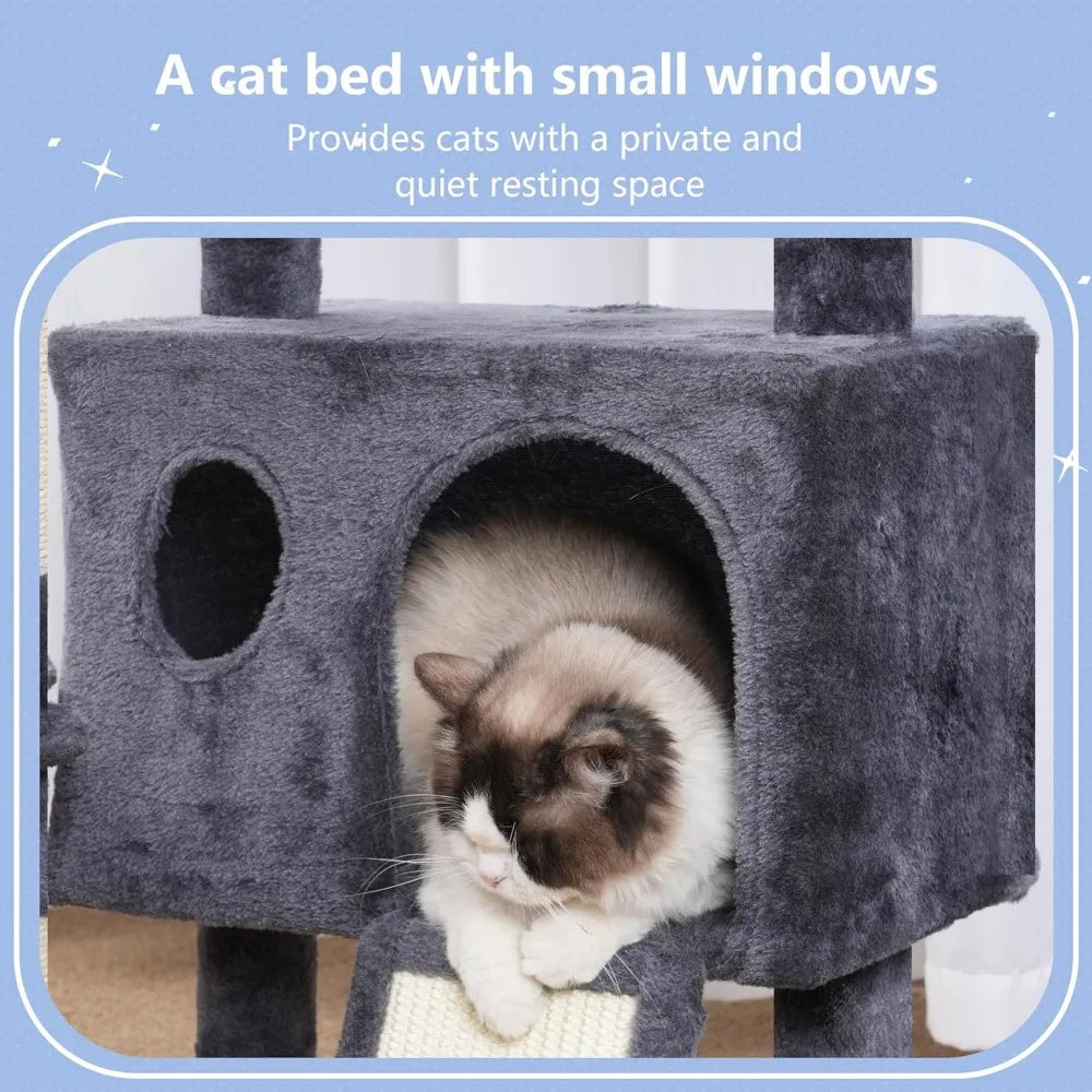 NBVCX Cat Tree Tower With Sisal Posts And Hammock