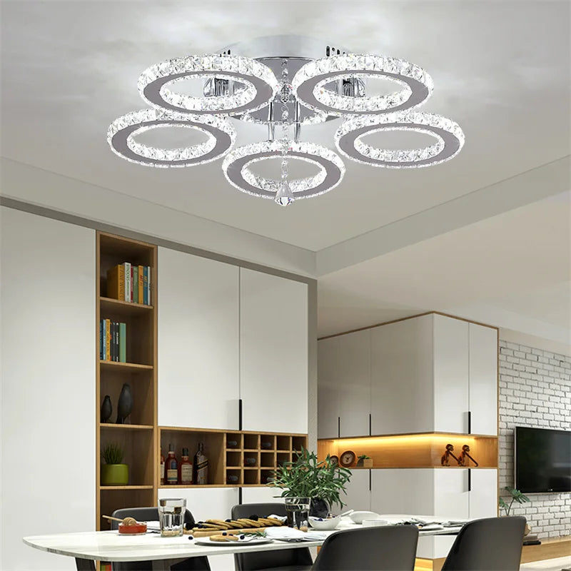 GreeLustr Modern Led Crystal Ceiling Chandelier