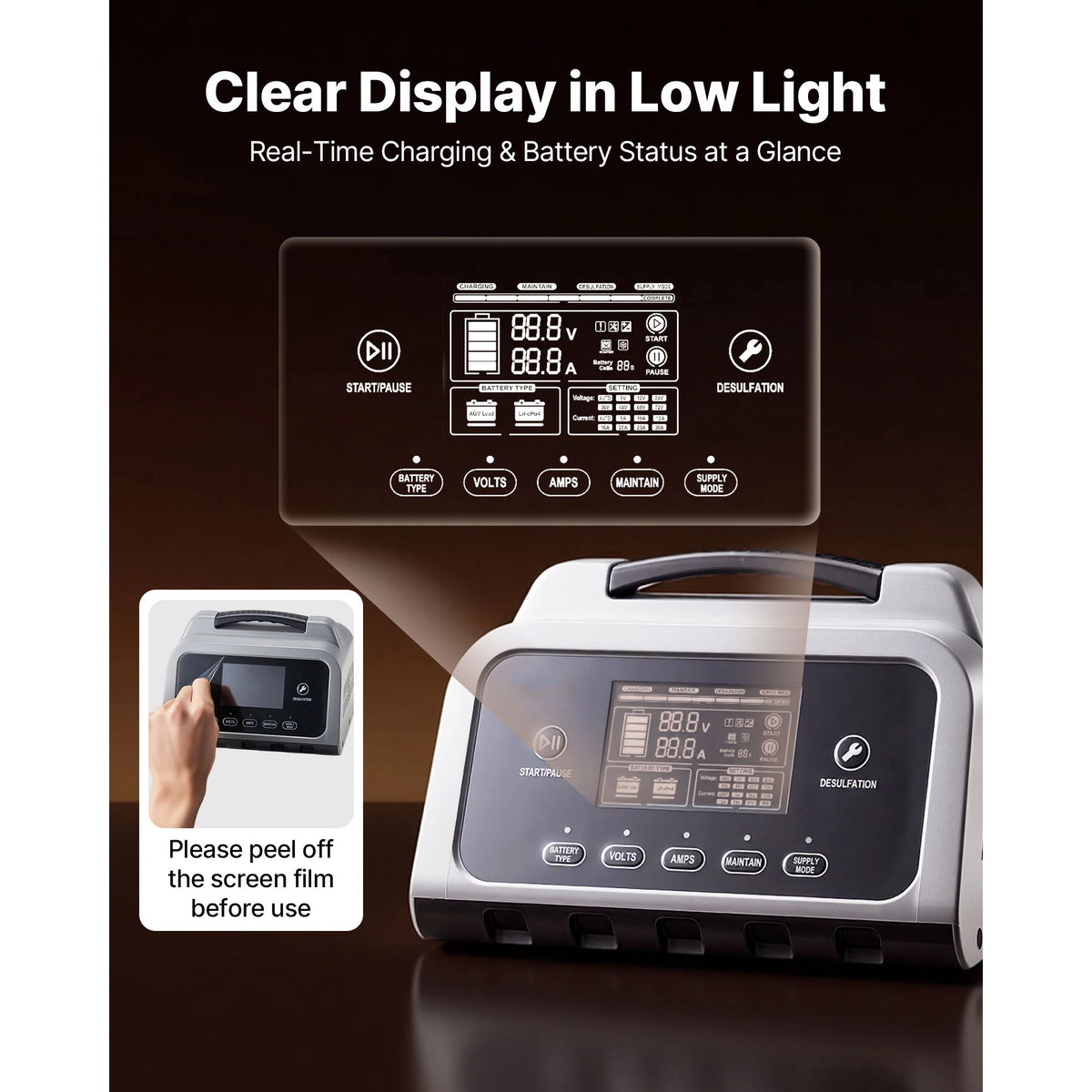 SucceBuy Smart Battery Charger With LCD Display