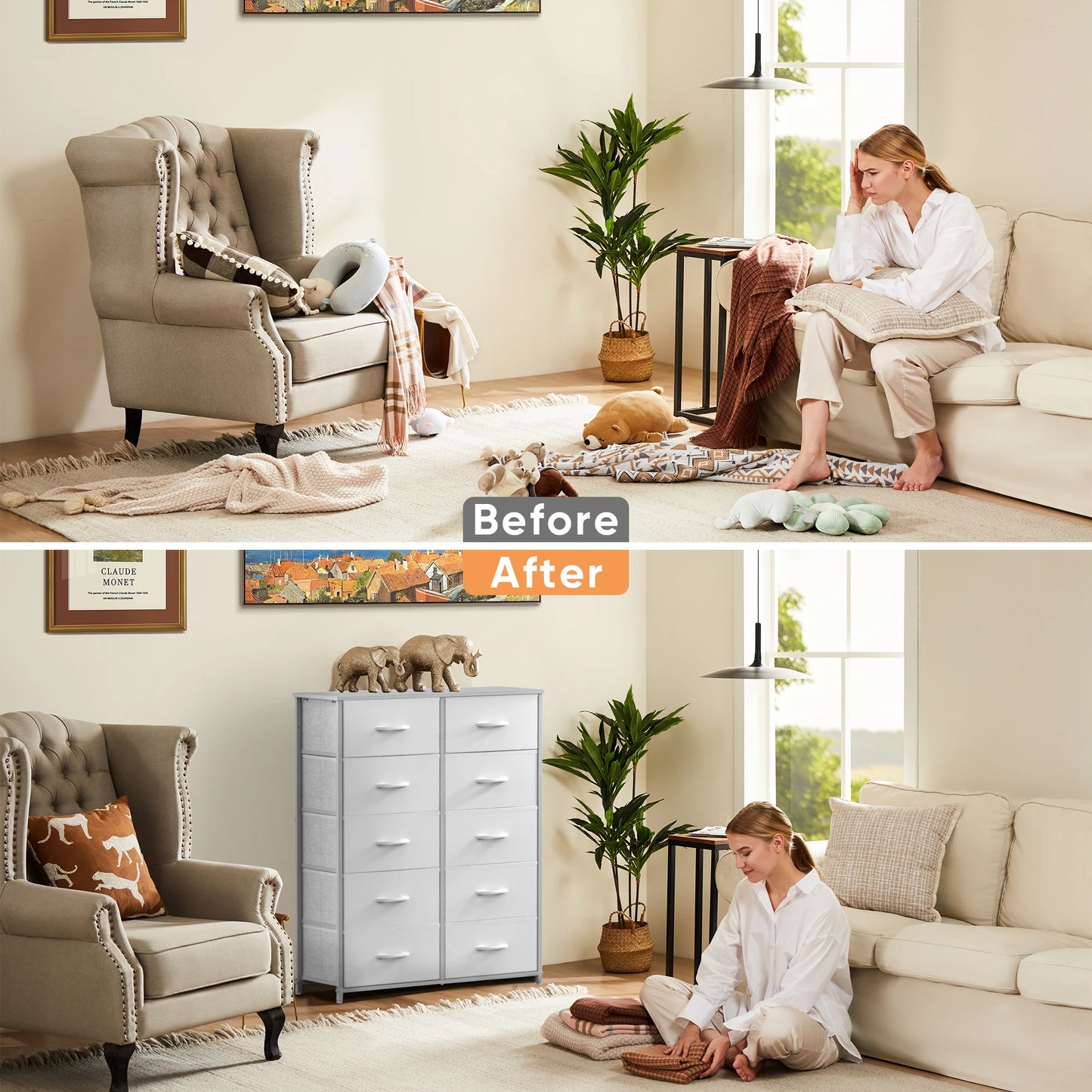 JHK Modern Bedroom Wardrobe Chest With Drawers