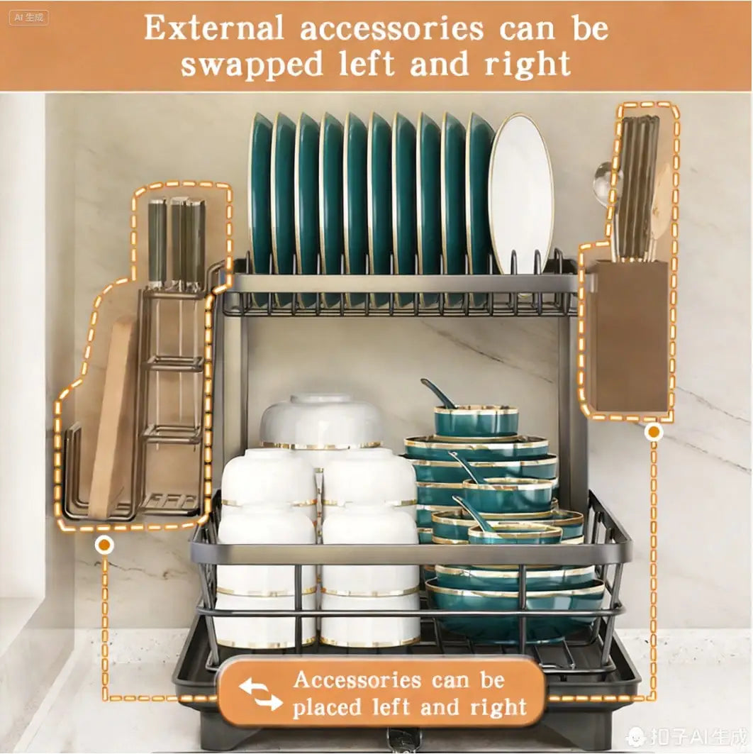 Carbon Steel Double Layer Cutlery Drain Rack