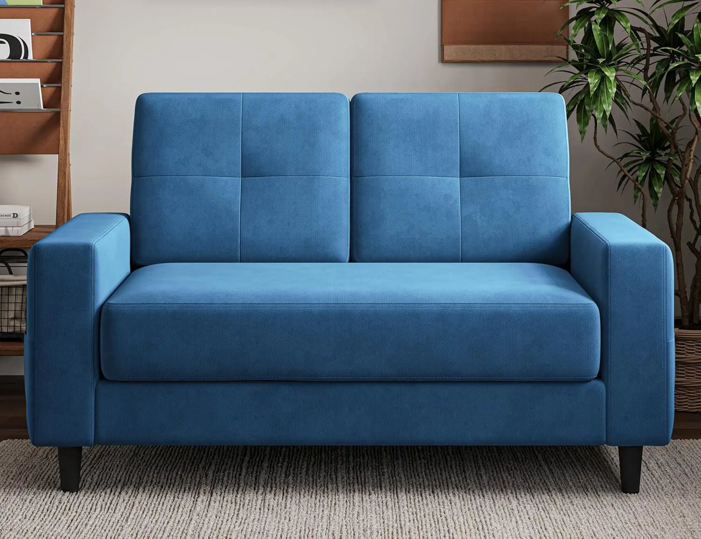 Contemporary Velvet Loveseat For Small Spaces