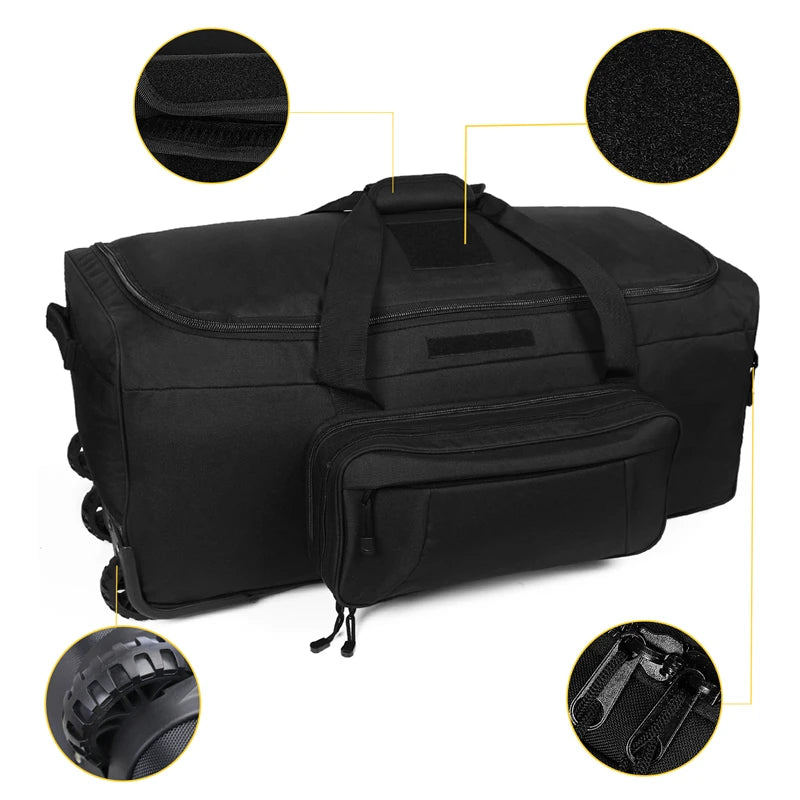 Q Tactical Duffel Bag Rolling Luggage for Travel