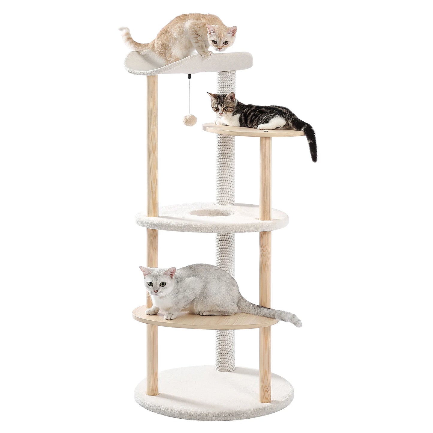 PAWZ Road Wooden Cat Tree Tower With Scratching Posts
