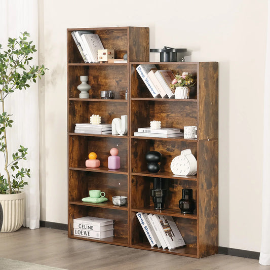 JHK Minimalist Wood Bookcase Shelf For Living Room