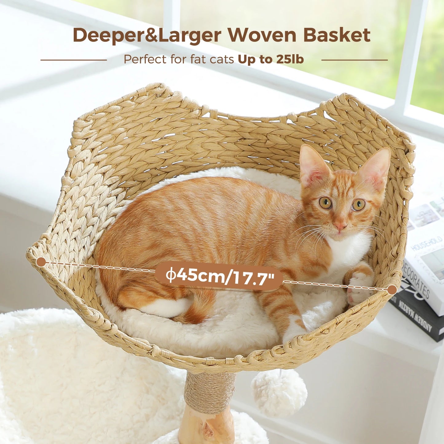 PAWZ Road Modern Cat Tree Tower With Natural Wood Scratching