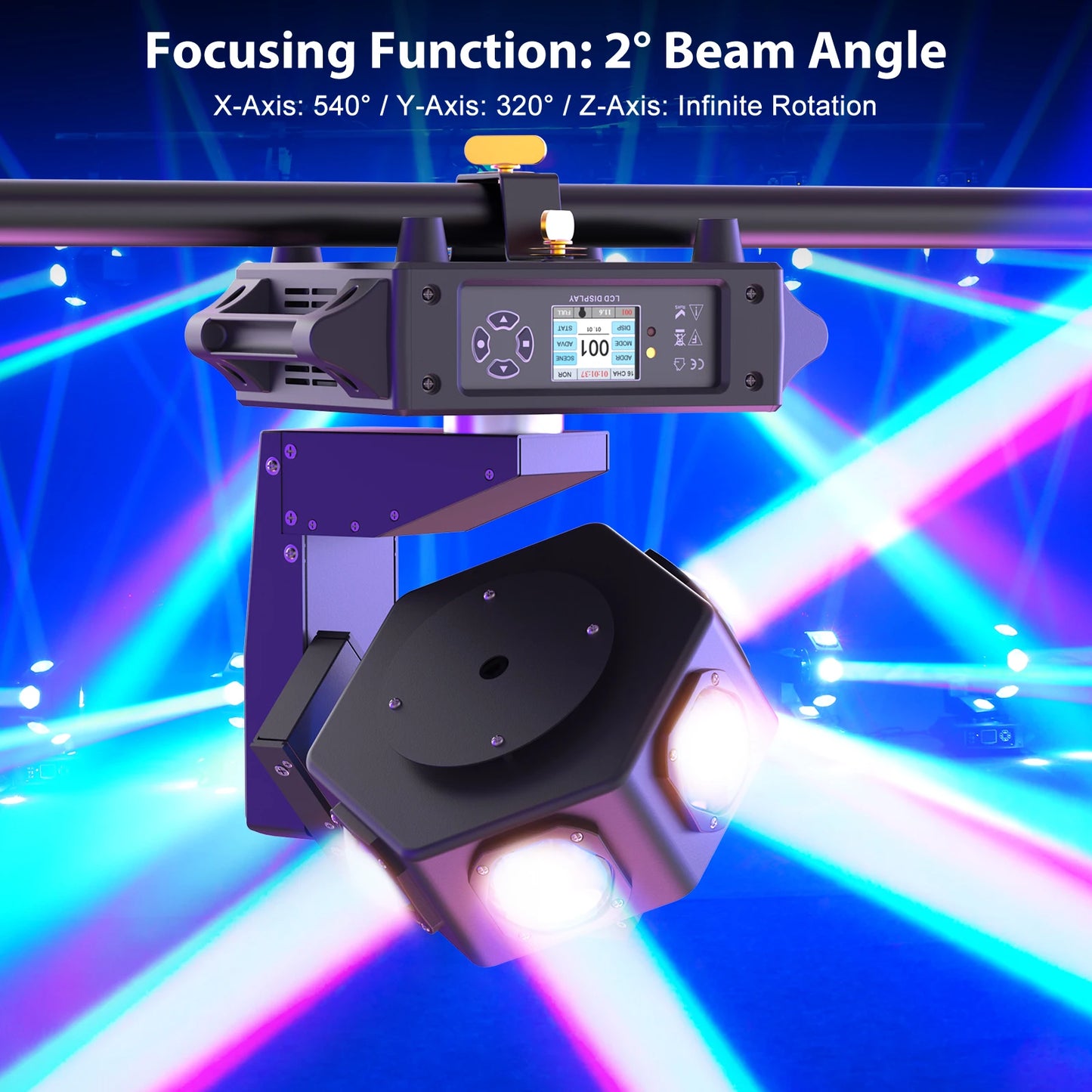 Yiflamefly 240W Beam Moving Head Lights RGBW DJ Stage Light