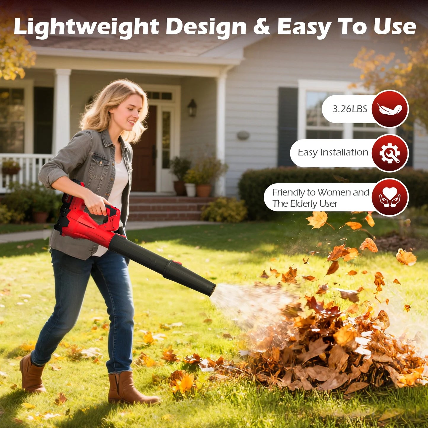 21V Cordless Leaf Blower 680 CFM Brushless 6 Speed