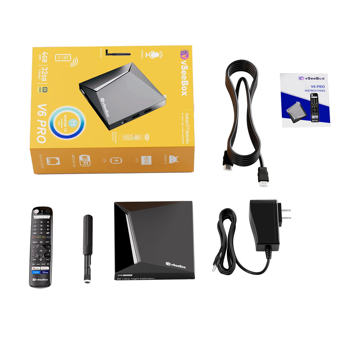 Vseebox V6 Pro Android 14 8K HDR Streaming TV Box