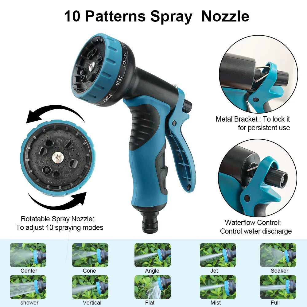 Expandable Retractable Garden Hose With 8 Spray Modes