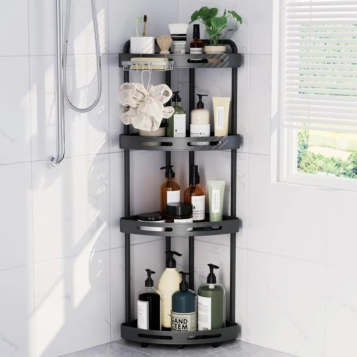 Three-Tier Corner Shower Organizer Rust-Resistant Soap Dish
