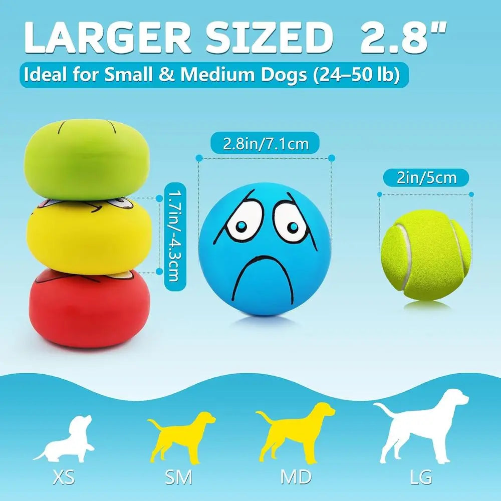 Four Pack Squeaky Dog Ball Toys For Puppies