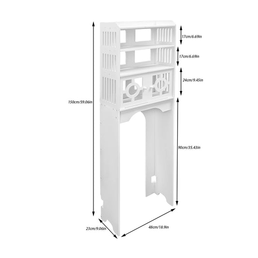 Four Tier Over Toilet Storage Cabinet Bathroom Organizer