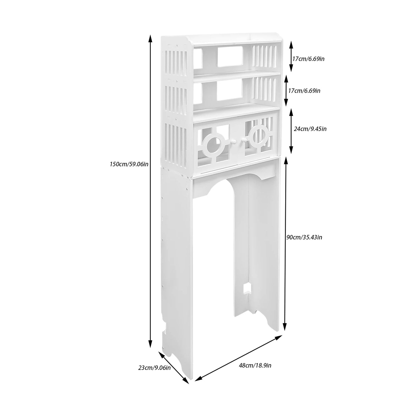 Bathroom Floor Cabinet 4 Tier Over The Toilet Storage