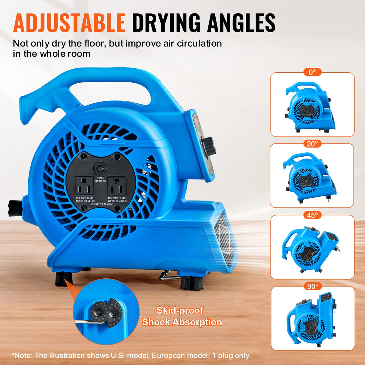 SucceBuy Portable Floor Blower Air Mover for Drying