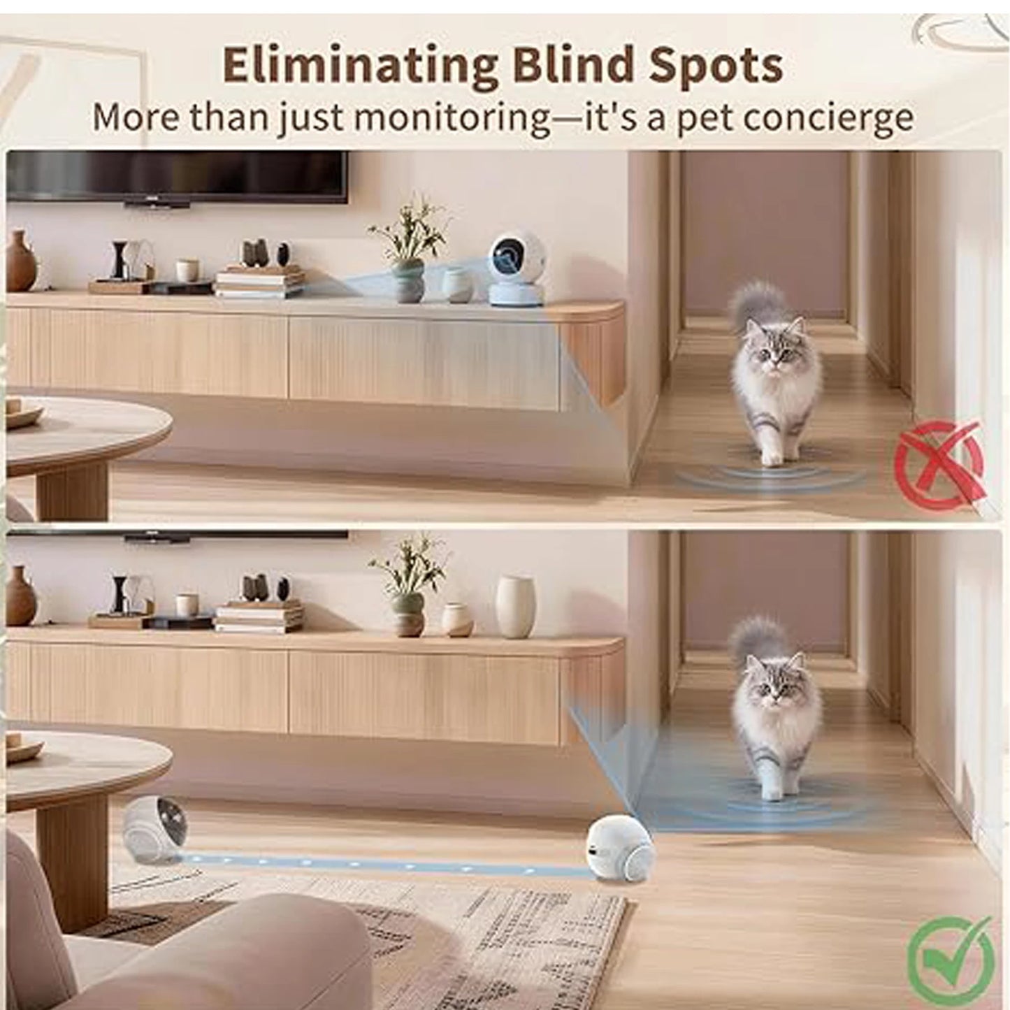 Pet Camera Robot AI Indoor WiFi Cam With Auto Patrol