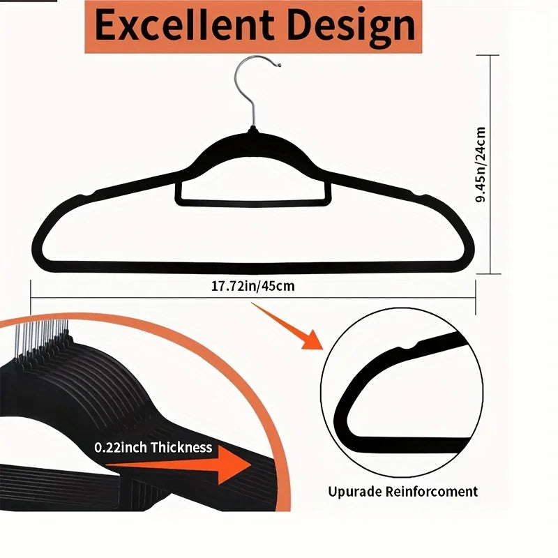 Premium Non Slip Velvet Hangers With Rotating Hooks