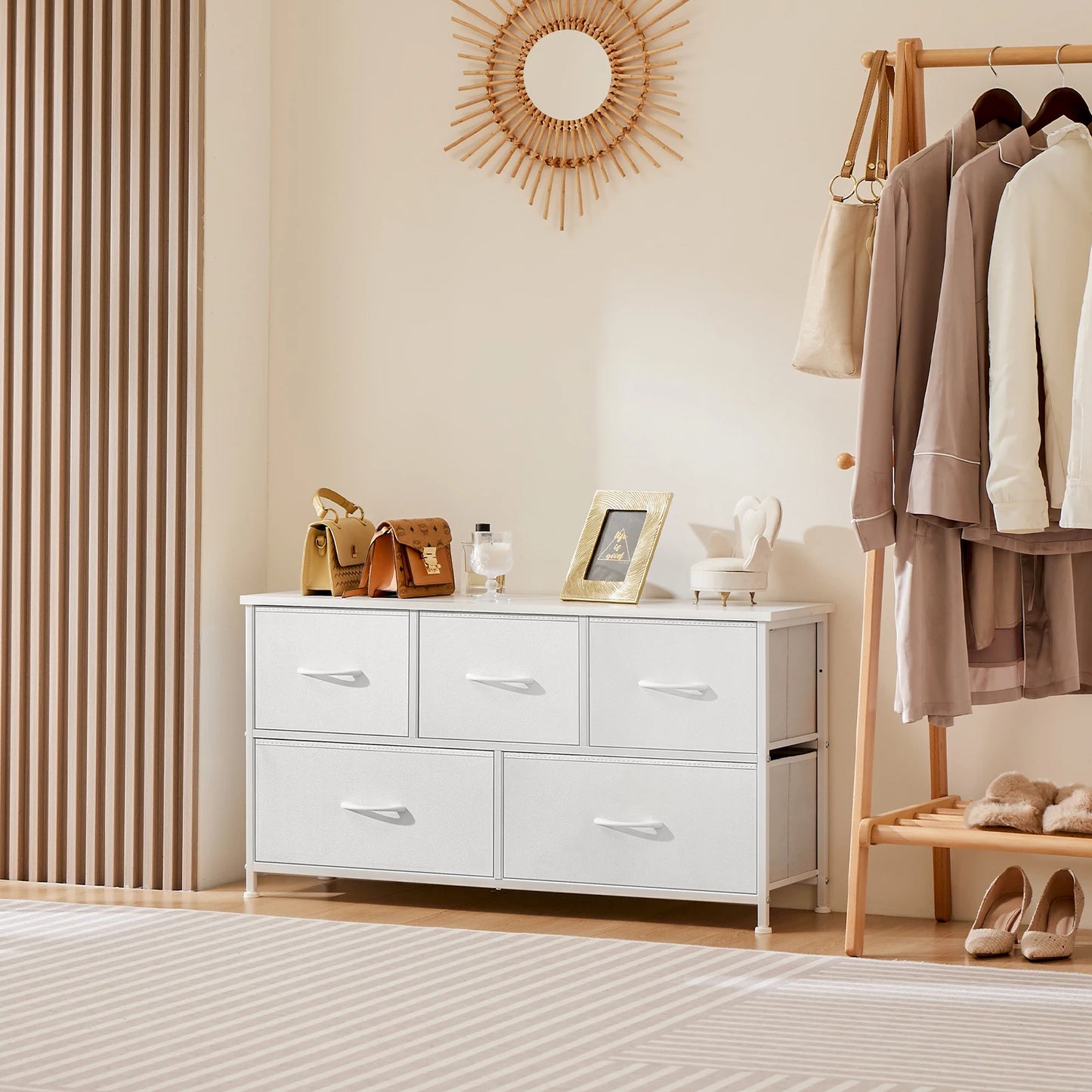 JHK Bedroom Wardrobe Storage Cabinet With Drawers