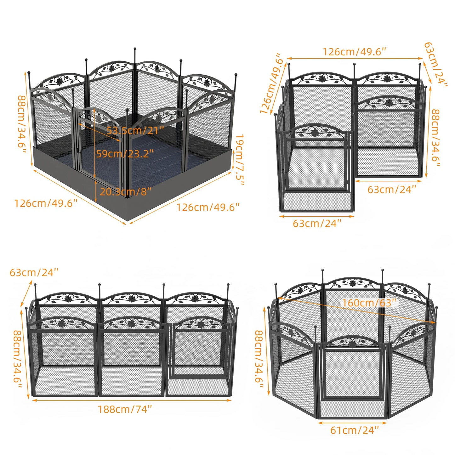 Bingopaw Heavy Duty Dog Playpen Outdoor Indoor Fence Pad