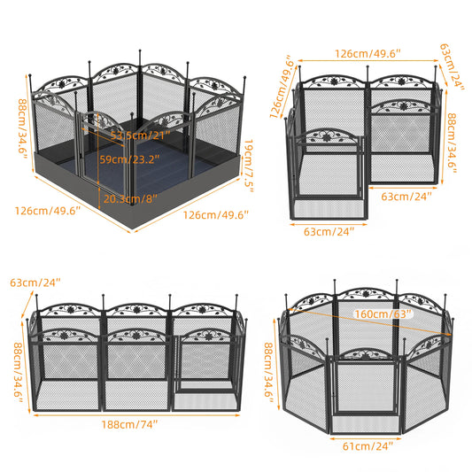 Bingopaw Heavy Duty Dog Playpen Outdoor Indoor Fence Pad