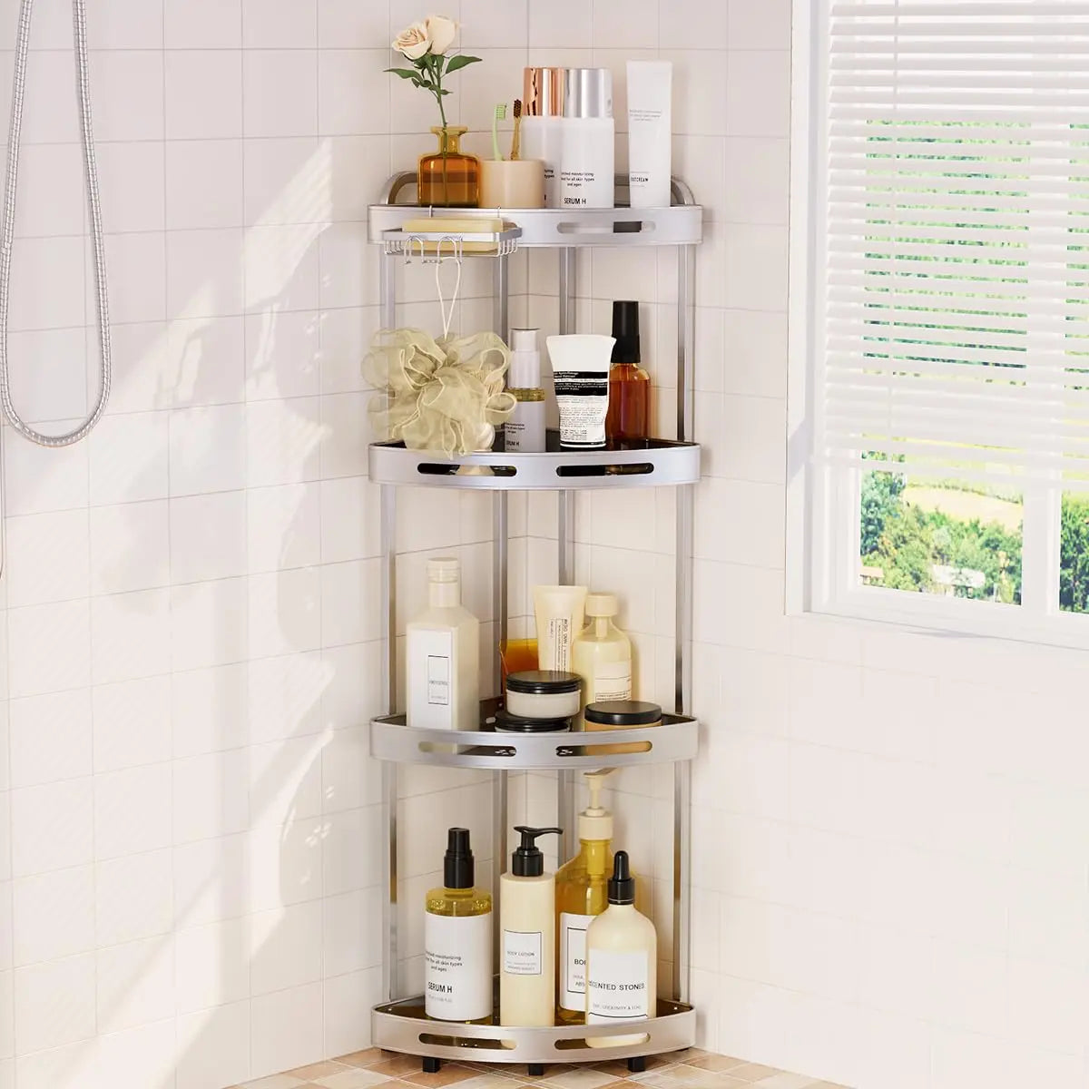 Three-Tier Corner Shower Organizer Rust-Resistant Soap Dish