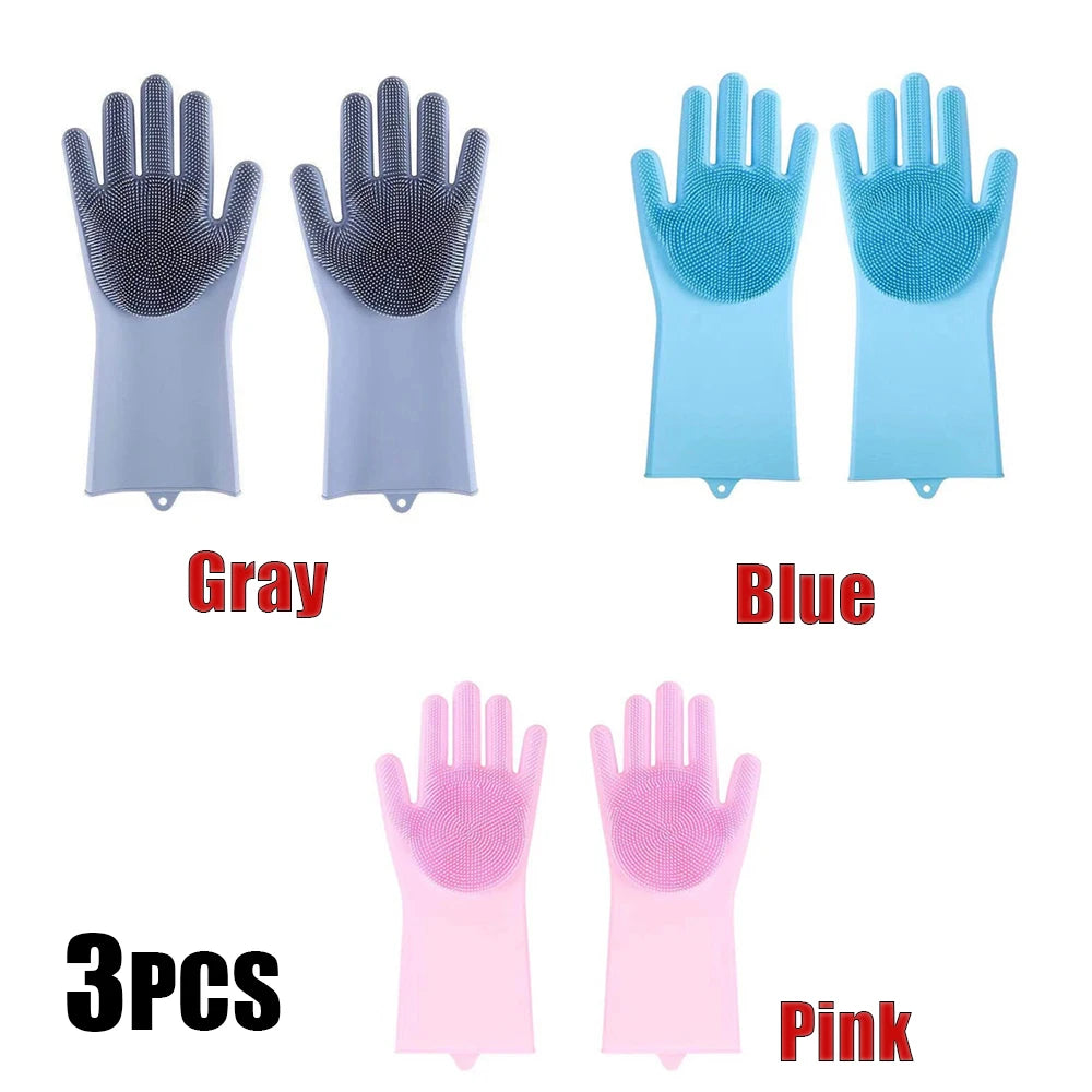 Silicone Pet Grooming Bathing Gloves For Dogs And Cats