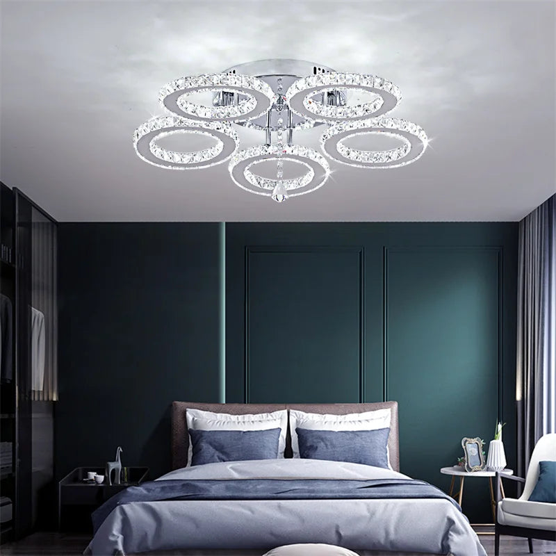 GreeLustr Modern Led Crystal Ceiling Chandelier